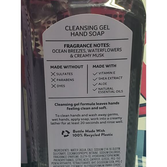 BBW Beach Bliss Cleansing Gel Hand Soap w. Natural Essential Oils 2 Pack - Picture 2 of 2